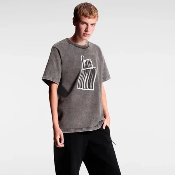 루이비통 남성 그레이 반팔티 - Louis vuitton Mens Gray Tshirts … - 1