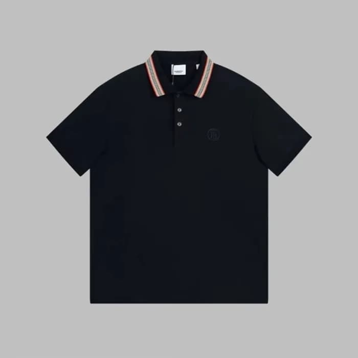 버버리 남성 블랙 폴로 반팔티 - Burberry Mens Black Tshirts - b… - 1
