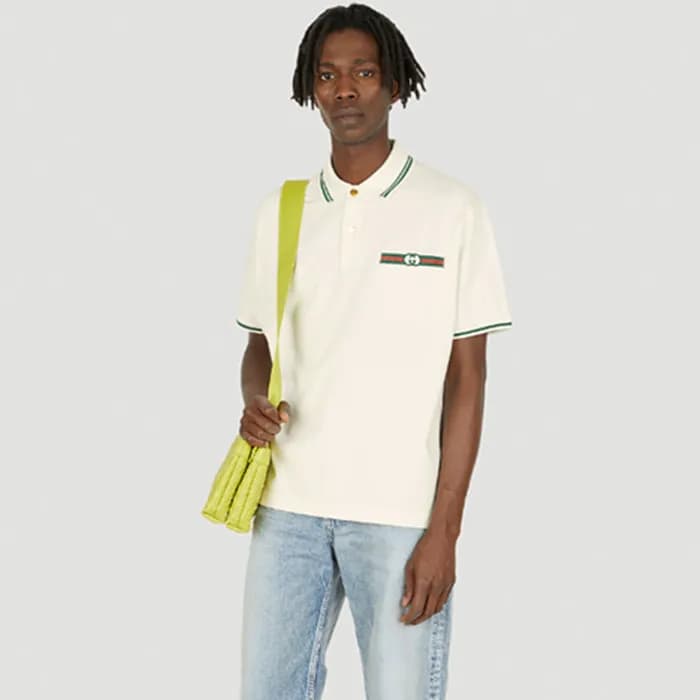 구찌 남성 화이트 폴로 반팔티 - Gucci Mens White Polo Tshirts -… - 1