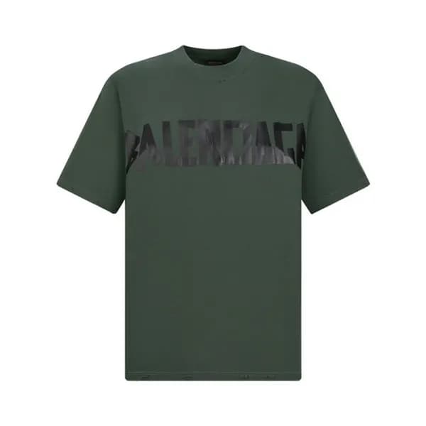 발렌시아가 남성 그린 반팔 티셔츠 - Balenciaga Mens Green Tshirts… - 1