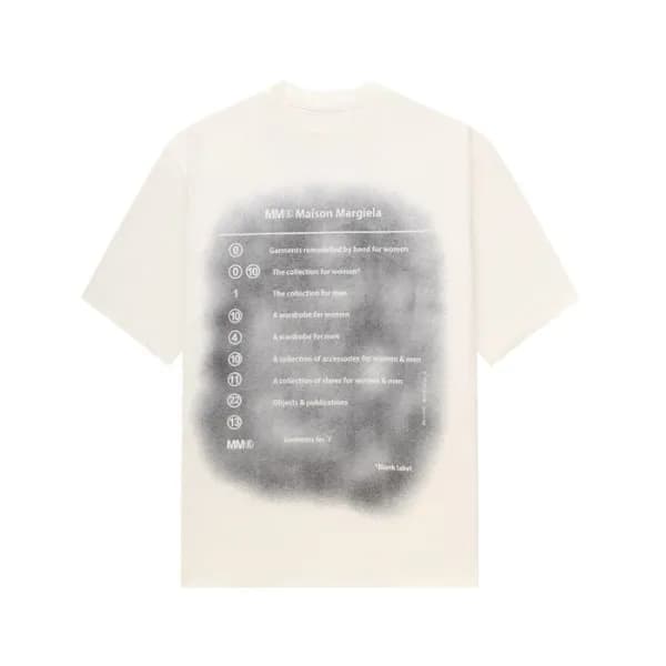 메종 마르지엘라 남/녀 아이보리 반팔 티셔츠 - Maison Margiela Unisex … - 1