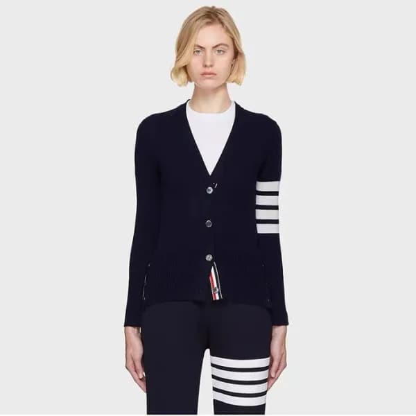 톰브라운 여성 브이넥 가디건 - Thom Browne Womens Cardigan - th… - 1