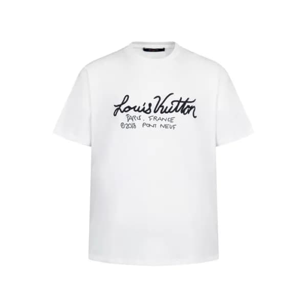 루이비통 남성 라운드 반팔 티셔츠 - Louis vuitton Mens Round Tshi… - 1