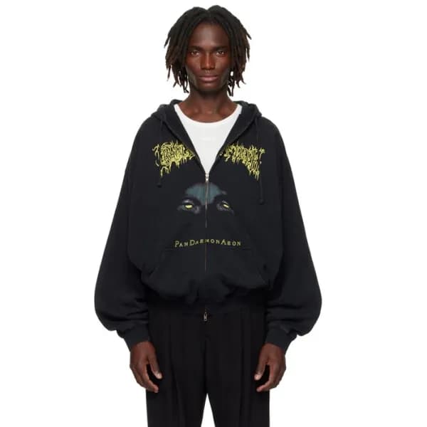 베트멍 남/녀 집업 후드티 - Vetements Unisex Zip-up Hoodie - … - 1