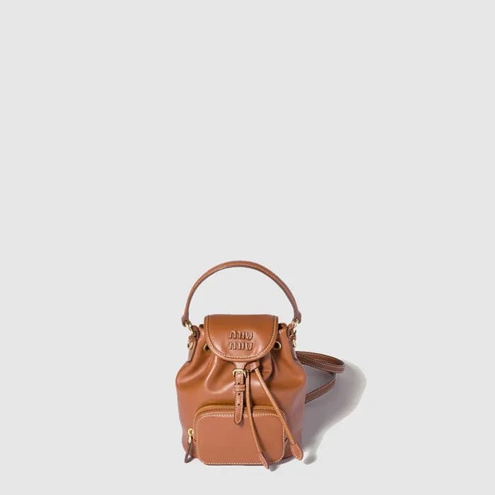 미우미우 여성 가죽 미니 백팩 - MiuMiu Womens Leather Mini Back… - 1