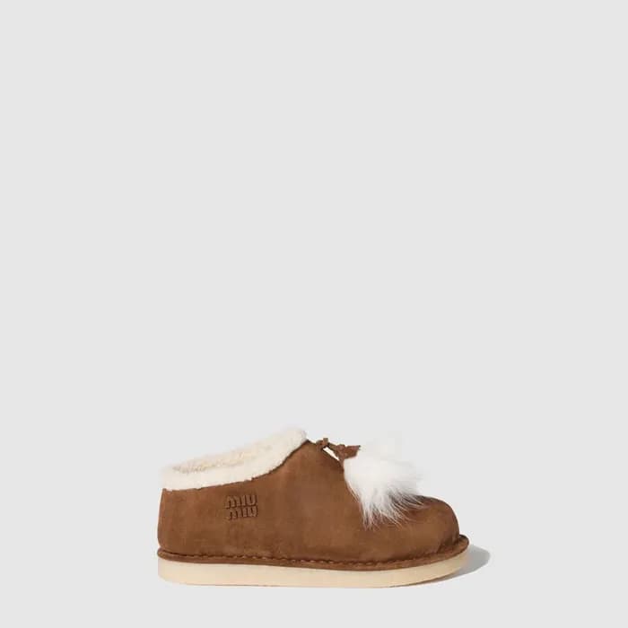 미우미우 여성 시어링 뮬 - Miu Miu Womens Shearling Mule - mi… - 1