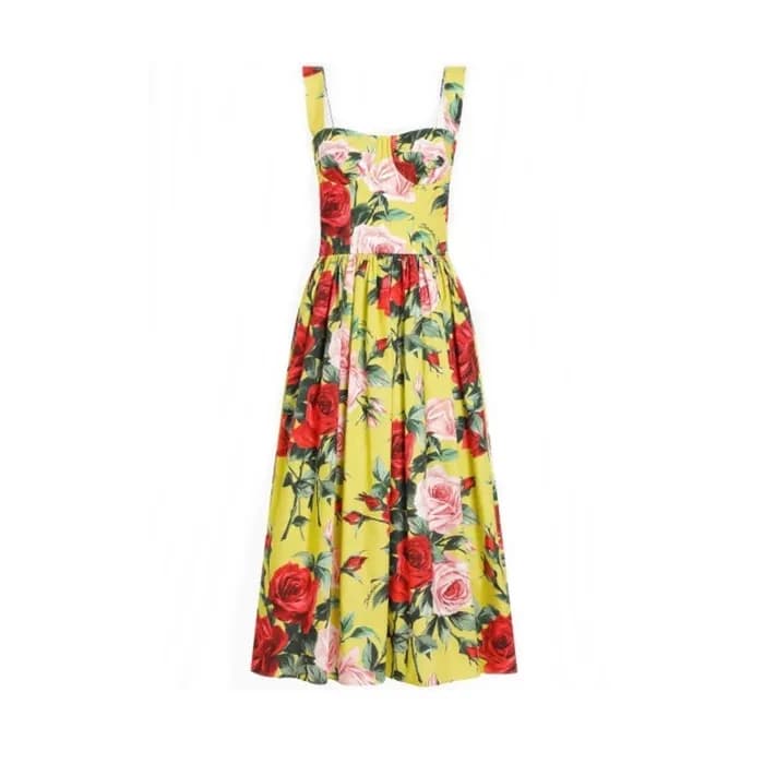 돌체앤가바나 여성 꽃무늬 미디 드레스 - Dolce&Gabbana Womens Floral… - 1