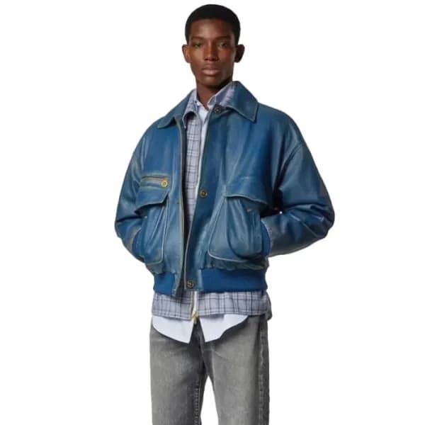 베르사체 남성 가죽 자켓 - Versace Mens Leather Jacket - vec17588x - 1
