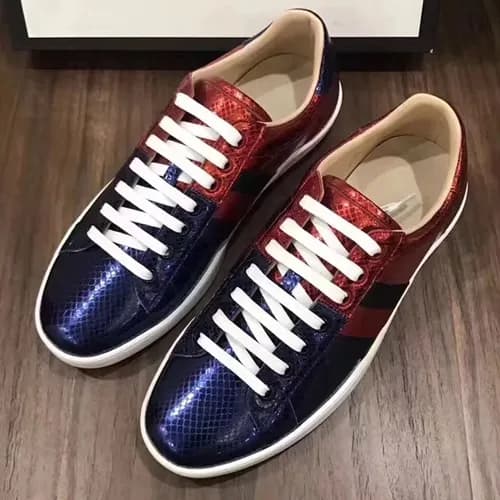 [구찌] 퍼플+레드 남성용 스니커즈 gu0007x - Gucci Purple+Red Men… - 1