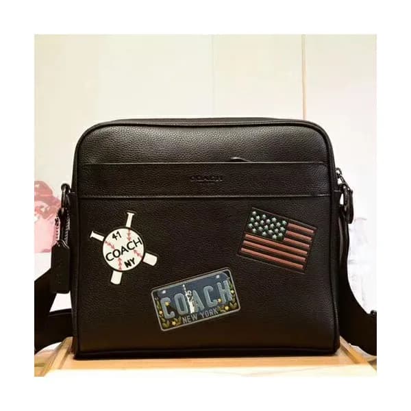 Coach Leather Messenger Shoulder Bag,28cm - 코치 레더 … - 1