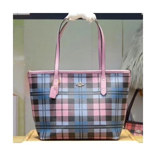 Coach Leather Tote Shoulder Bag,23cm - 코치 레더 토트 숄더… - 1
