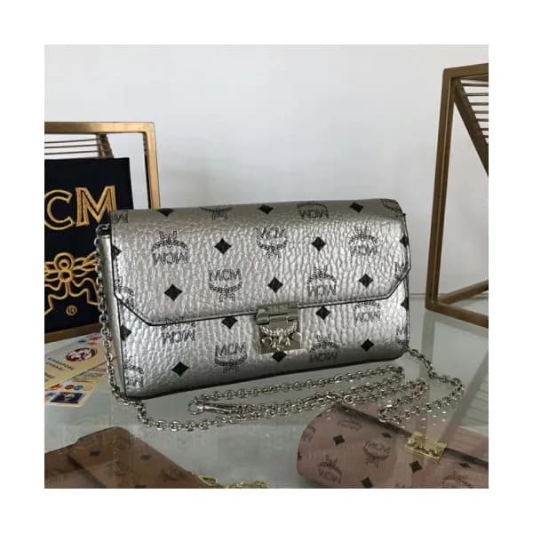 MCM Millie Visetos Chain Shoulder Cross Bag,23.5cm… - 1