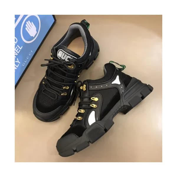 Gucci 2019 Couple Flashtrek Leather Sneackers - 구… - 1