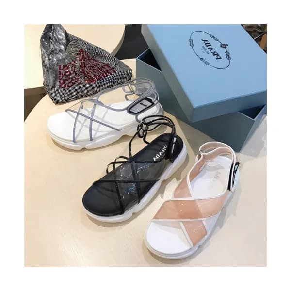 [트렌디]Prada 2019 Womens Cajual Strap PVC Sandal - …