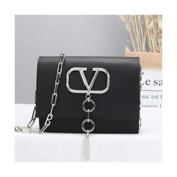 Valentino 2019 Vcase Leather Chain Shoudler Bag,17… - 1