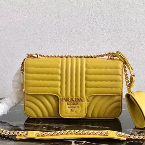 Prada 2019 Diagramme Leather Chain Shoulder Cross… - 1