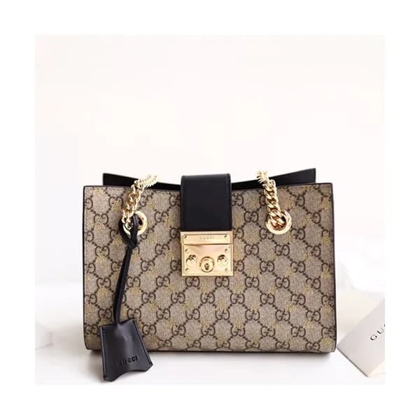Gucci 2019 GG Supreme Padlock Small Shoulder Bag,2… - 1