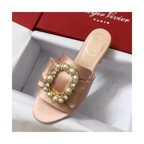Roger Vivier 2019 Ladies Silk Middle-heel Slipper … - 1