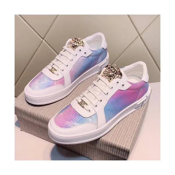 Versace 2019 Mens Leather Sneakers - 베르사체 2019 남성용… - 1