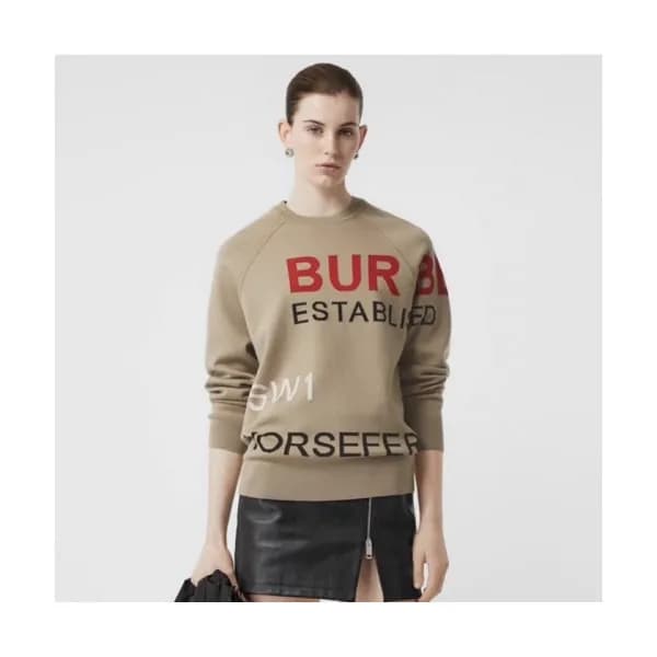Burberry 2019 Womens Retro Logo Crew - neck Sweate… - 1