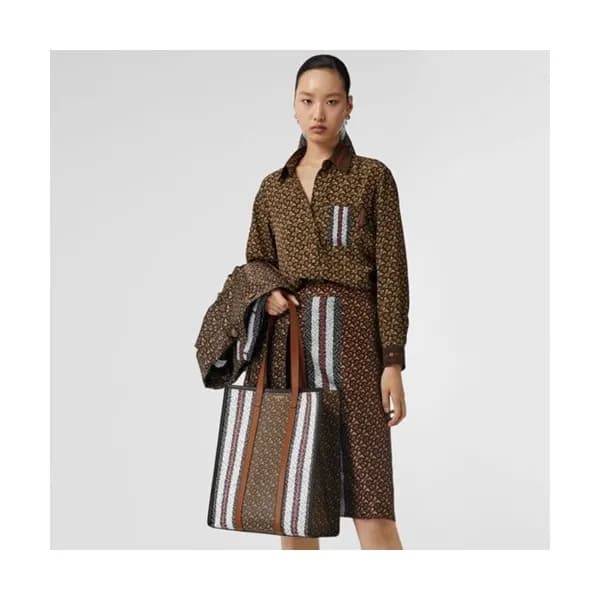 Burberry 2019 Canvas Tote Shoulder Shopper Bag, 40… - 1
