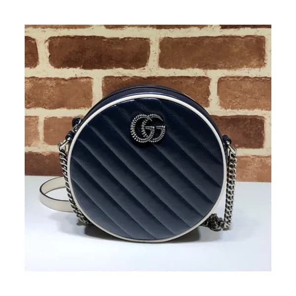 Gucci 2019 GG Marmont Mini Round Women Shoulder Ba… - 1