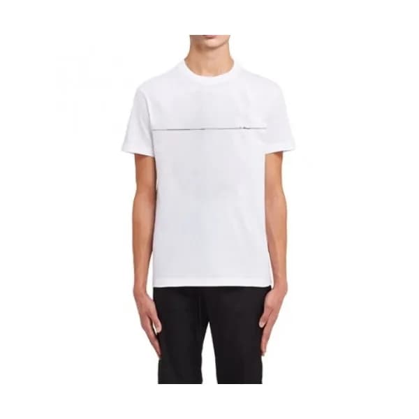 Prada Mens Basic Logo Short Sleeved Tshirts White… - 1