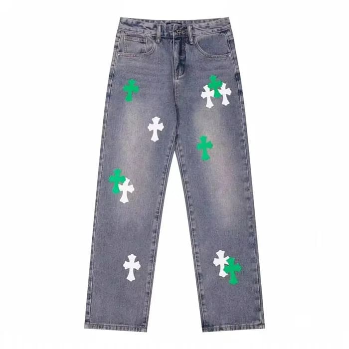 Chrom Hearts Mens Casual Denim Jeans Blue - 크롬하츠 … - 1