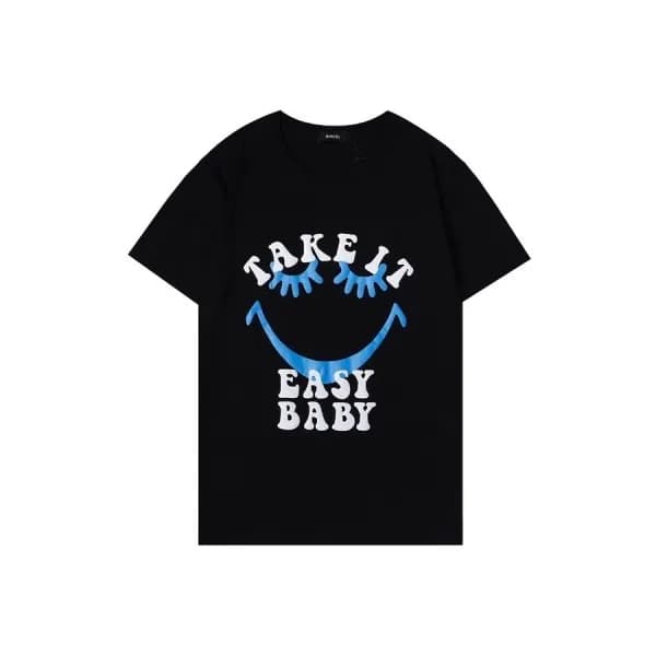 Amiri Mm/Wm Logo Cotton Short Sleeved Tshirts Blac… - 1