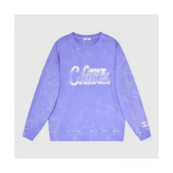 Chanel Mm/Wm Crew-neck Logo Cotton Tshirts Blue -… - 1