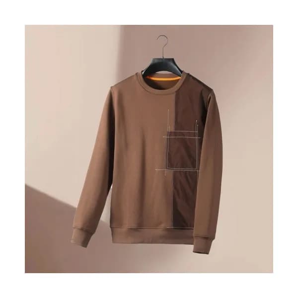 Hermes Mens Logo Casual Cotton Hoodie Camel - 에르메… - 1