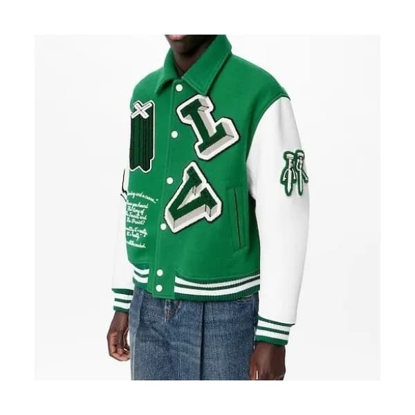 Louis vuitton Mens Logo Leather Jackets Green - 루… - 1