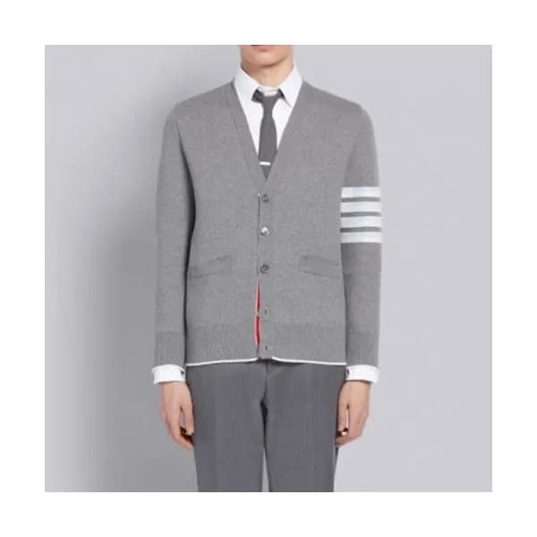 Thom Browne Mens V-neck Cardigan - 톰브라운 남성 브이넥 가디건… - 1