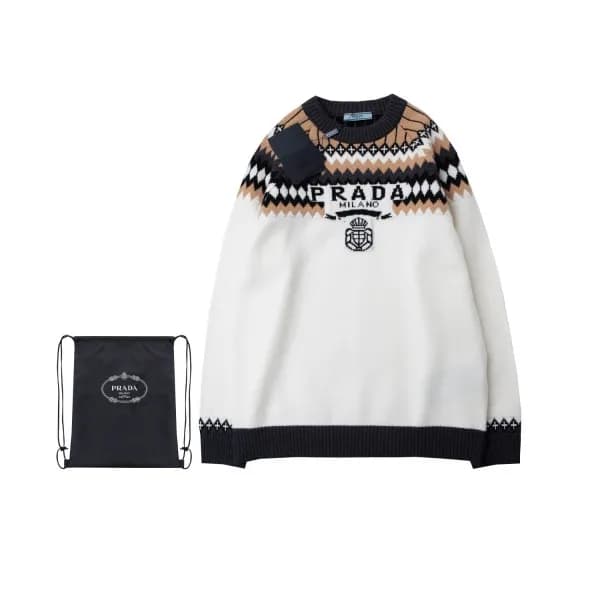 Prada Unisex Crew-neck Sweaters Ivory - 프라다 2021 … - 1
