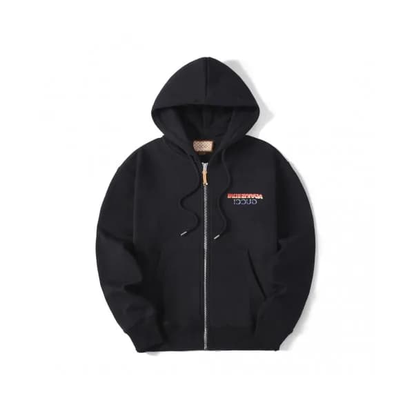 Gucci Unisex Logo Casual Cotton Hoodie Black - 구찌… - 1
