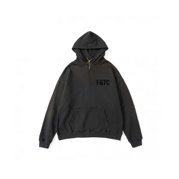 Fear of god Unisex Logo Oversize Cotton Hoodie Bl… - 1