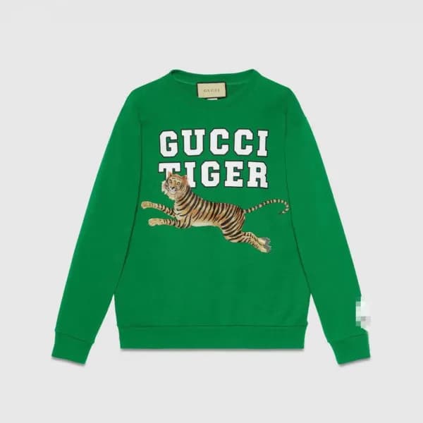 구찌 남자 이니셜 크루넥 그린 맨투맨 - Unisex Green Knits - guc045… - 1