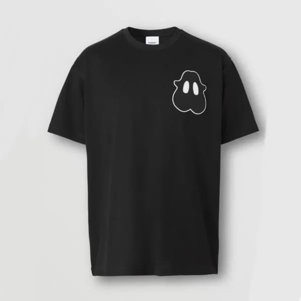 버버리 남자 크루넥 블랙 반팔티 - Unisex Black Tshirts - bur0429… - 1