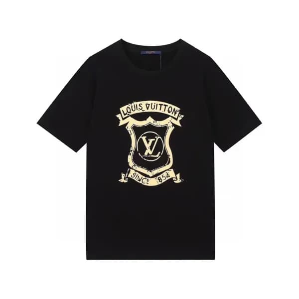 루이비통 남성 크루넥 블랙 반팔티 - Mens Black Tshirts - lou03977… - 1