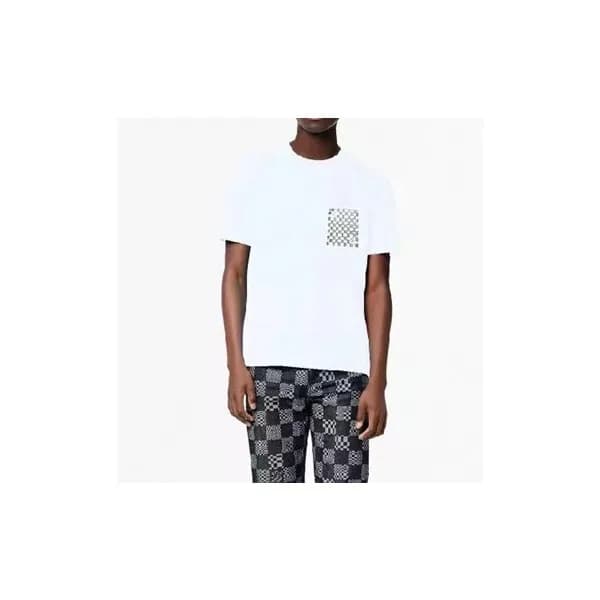 루이비통 남성 크루넥 화이트 반팔티 - Mens White Tshirts - lou0398… - 1