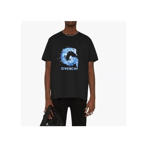 지방시 남성 크루넥 블랙 반팔티 - Mens Black Tshirts - giv0633x - 1