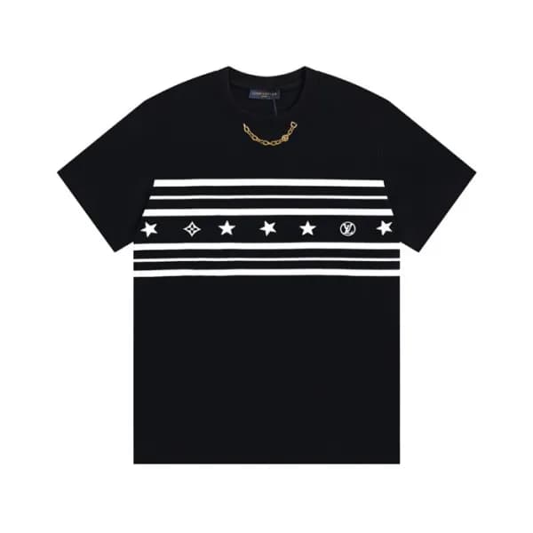 루이비통 남성 블랙 크루넥 반팔티 - Mens Black Tshirts - lou05008… - 1