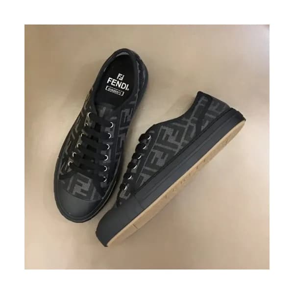 펜디 남/녀 Domino 블랙 스니커즈 - Unisex Black Sneakers - fe… - 1