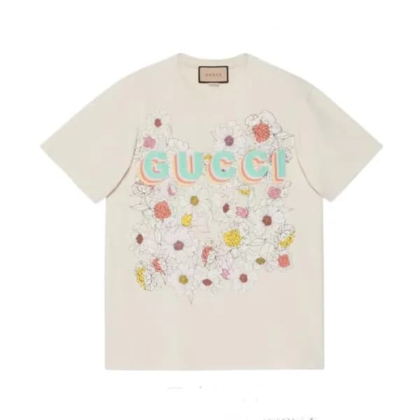 구찌 남/녀 화이트 크루넥 반팔티 - Unisex White Tshirts - guc051… - 1