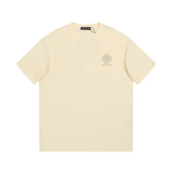 크롬하츠 남성 아이보리 크루넥 반팔티 - Chrom Hearts Mens Ivory Sho… - 1