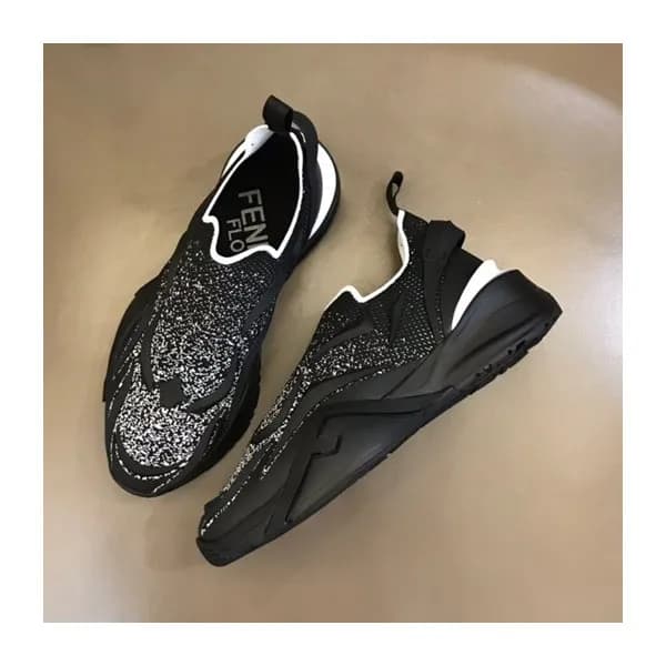 펜디 남성 이니셜 블랙 스니커즈 - Fendi Mens Black Sneakers - fe… - 1
