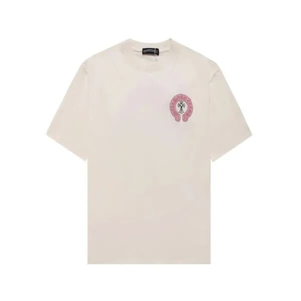 크롬하츠 남성 아이보리 크루넥 반팔티 - Chrom Hearts Mens Ivory Sho… - 1