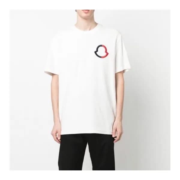 몽클레어 남성 화이트 크루넥 반팔티 - Moncler Mens White Tshirts -… - 1