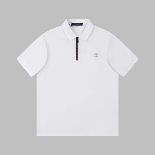루이비통 남성 화이트 폴로 반팔티 - Louis vuitton Mens White Shor… - 1