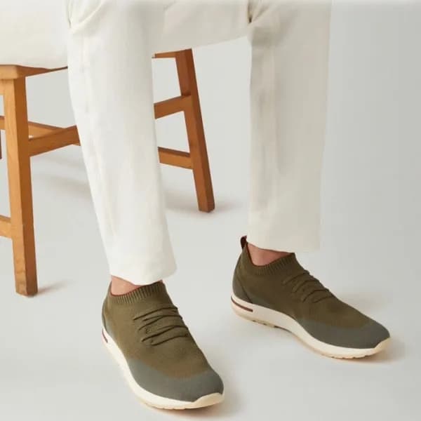 로로피아나 남성 카키 스니커즈 - Loro Piana Mens Khaki Sneakers … - 1